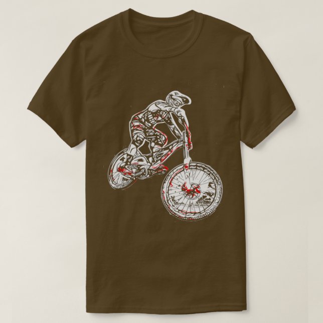 Bergcykel, nedförsbacke, MTB, biker, cykel T Shirt (Design framsida)