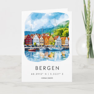 Bergen Akvarell 1 Kort