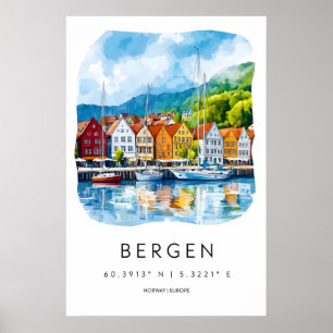 Bergen Akvarell 1 Poster