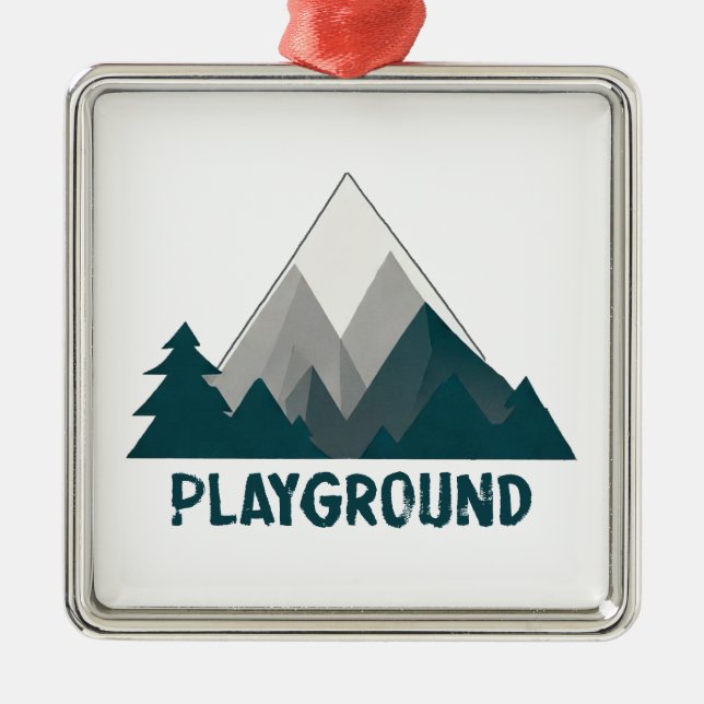 Bergen är min lekplats julgransprydnad metall (Framsidan)