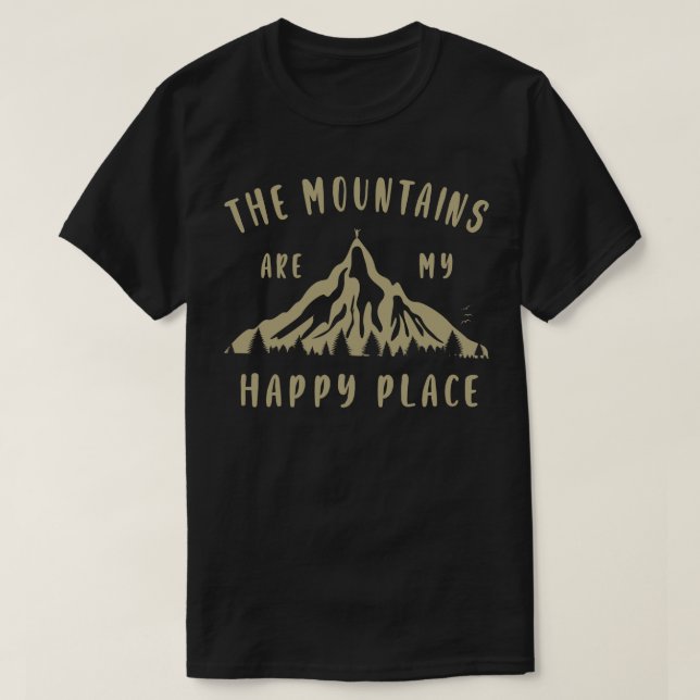 Bergen är min Lycklig Ställe T Shirt (Design framsida)