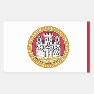Bergen city flagga Norge symbol Rektangulärt Klistermärke
