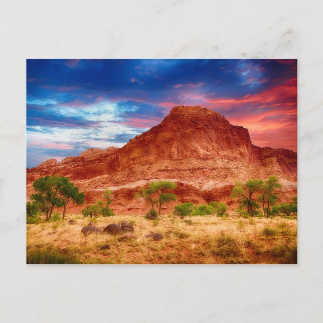 Bergen Desert Canyons Sunset Postcard Vykort (Framsida)