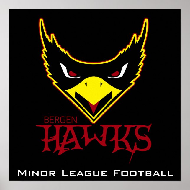 Bergen Hawks Black ML Poster (Framsidan)