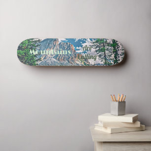 Bergen heter Pristine Snö Greenery Träd Mini Skateboard Bräda 18,5 Cm