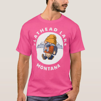 Bergen i Flathead Sjö Montana, som förstorar Gnome T Shirt