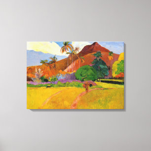 'Bergen i Tahiti' - Paul Gauguin Canvastryck