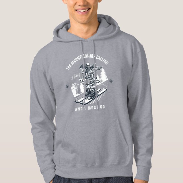 Bergen kallar och jag måste åka skidor hoodie (Framsida)