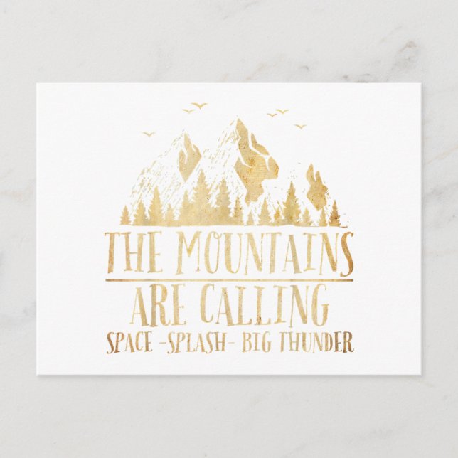 Bergen kallar rymden Stänk Big Thunder Vykort (Framsida)