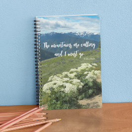 Bergen kallar sig "Quote Meadow Wildblommor" Anteckningsbok