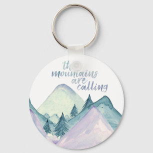 Bergen kallar vattenfärgen Keychain Nyckelring