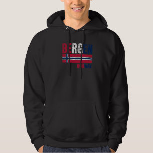 Bergen Norge Flagga Nordmenn Män Kvinnor Barn Hoodie