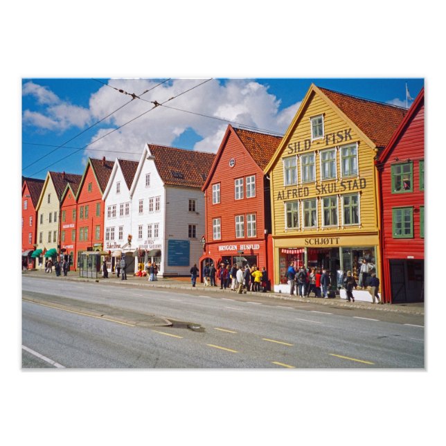 Bergen, Norge Fototryck (Framsidan)