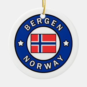 Bergen norge julgransprydnad keramik