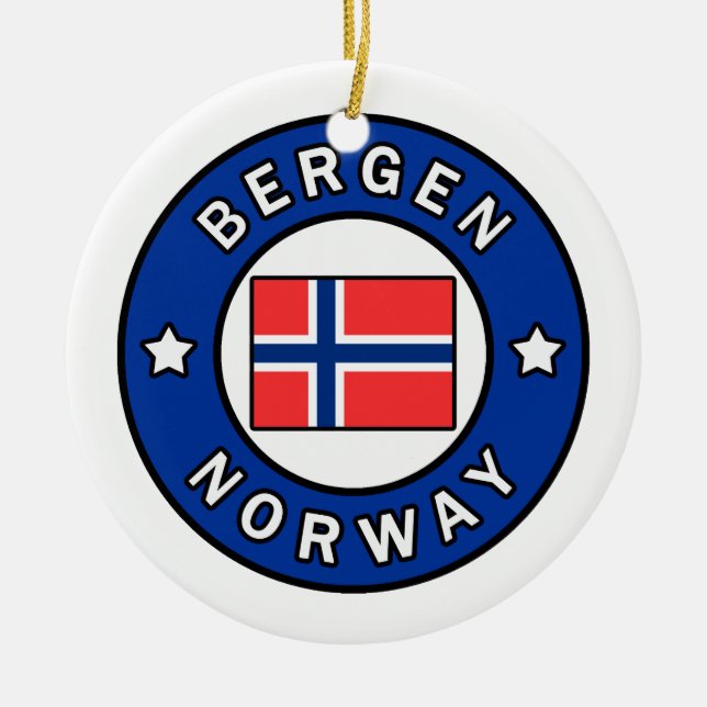Bergen norge julgransprydnad keramik (Framsidan)