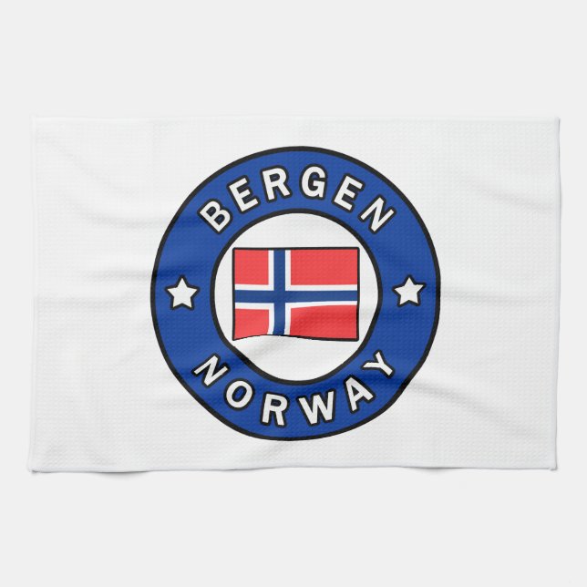 Bergen Norge Kökshandduk (Horisontell)