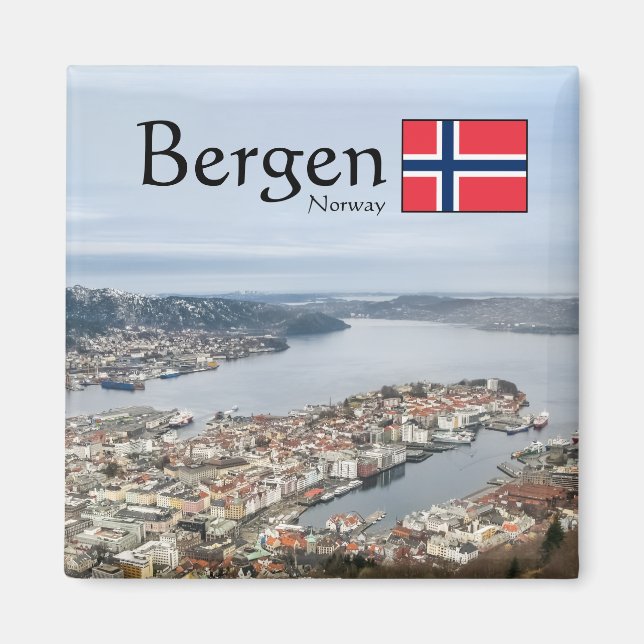 Bergen Norge Magnet (Framsidan)