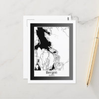 Bergen Norge Modern City Karta