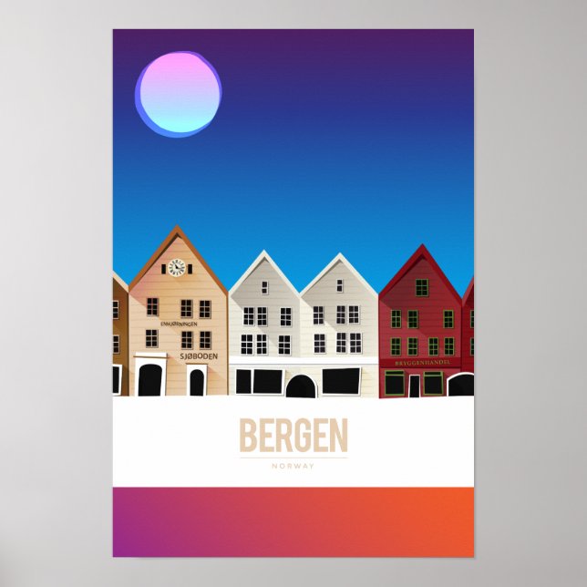 Bergen, Norge Poster (Framsidan)