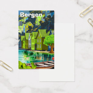 Bergen Norge Resa vykort konst, Bergen vykort Visitkort