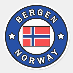Bergen Norge Runt Klistermärke