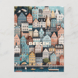 Bergen Norge Travel Vykort