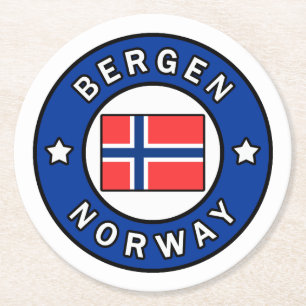 Bergen Norge Underlägg Papper Rund