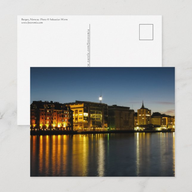 Bergen Norge Vykort (Fram/baksida)