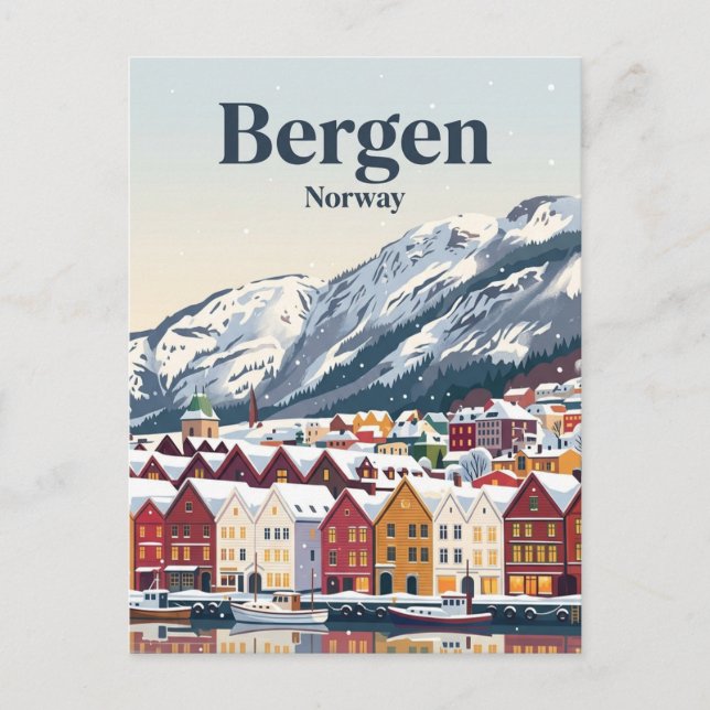 Bergen, Norge Vykort (Framsida)