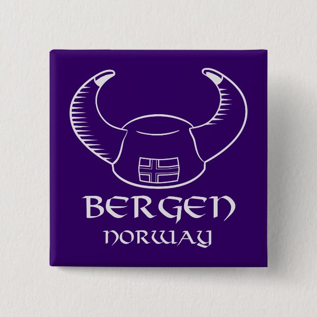 Bergen norgeViking hatt Knapp (Framsida)