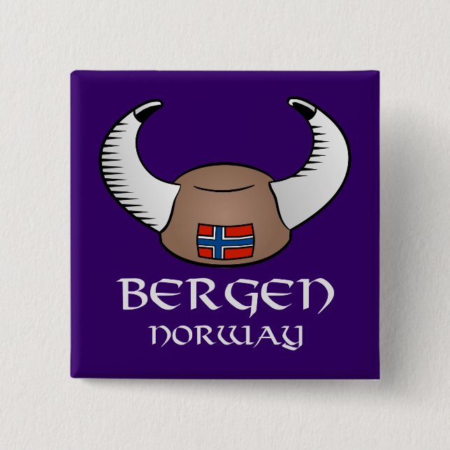 Bergen norgeViking hatt Knapp (Framsida)
