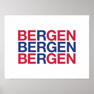 BERGEN Norska Flagga Poster