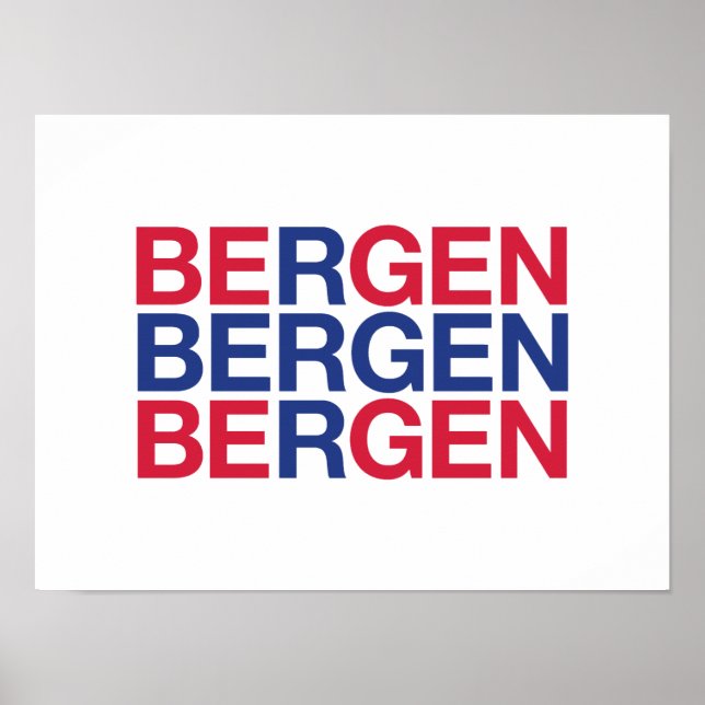 BERGEN Norska Flagga Poster (Framsidan)