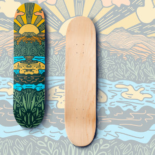 Bergen och Sol Mini Skateboard Bräda 18,5 Cm