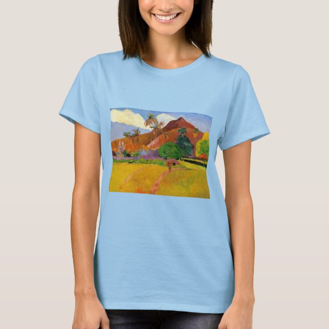"Bergen på Tahiti" - Paul Gauguin T-Shirt (Framsida)