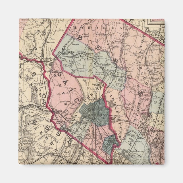 Bergen, Passaic Cos, NJ Magnet (Framsidan)