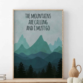 Bergen ringer, John Muir Quote Poster