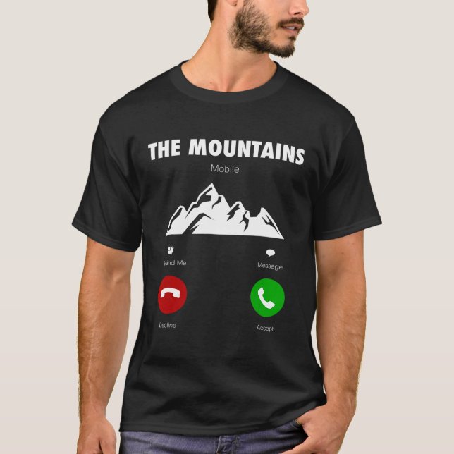 Bergen ringer Mobilt samtal till en underbar mobil T Shirt (Framsida)