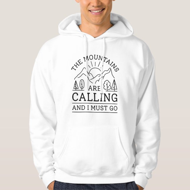 Bergen ringer och jag måste gå hoodie (Framsida)