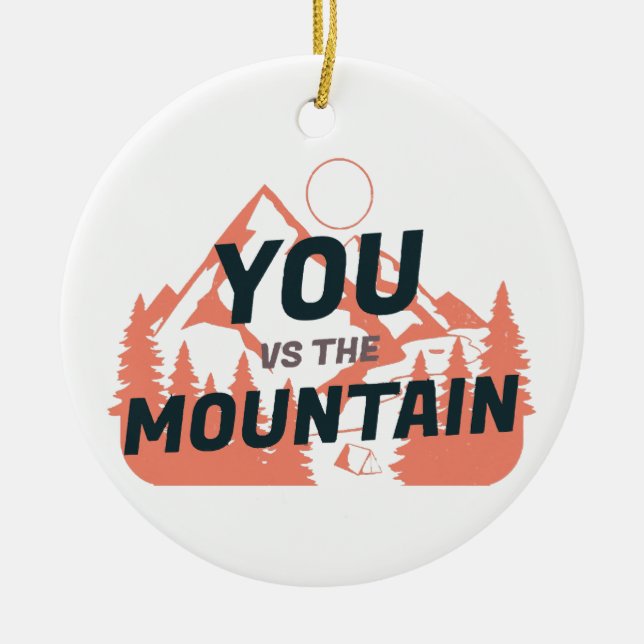 Bergen ringer och jag måste gå. julgransprydnad keramik (Framsidan)