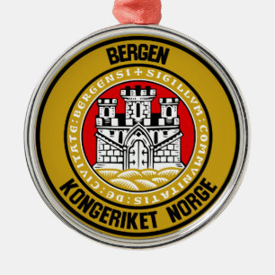 Bergen Round Emblem Julgransprydnad Metall