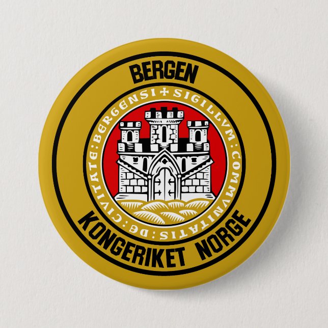 Bergen Round Emblem Knapp (Framsida)