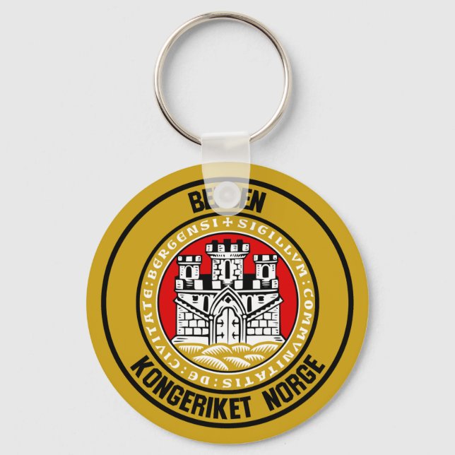 Bergen Round Emblem Nyckelring (Framsida)