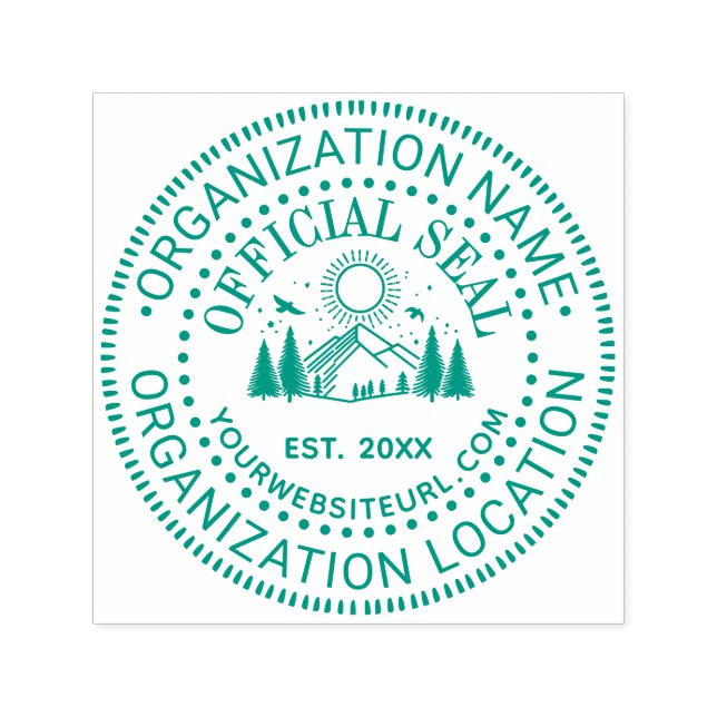 bergen Träd Officiell Seal Namn Loc URL Est Dt Självfärgande Stämpel (Design)