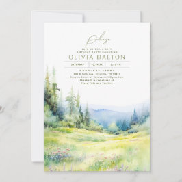Bergen Wildblommor Nature Boho Birthday Inbjudningar
