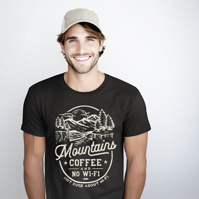 Berger Coffee Wi-Fi Funny T Shirt (Mountains Coffee Wi-Fi Funny T-Shirt)