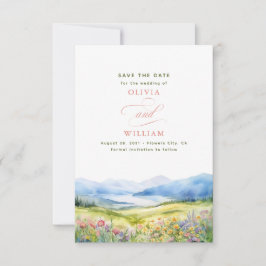 Berger och Wildblommor Small Bröllop Spara Datumet