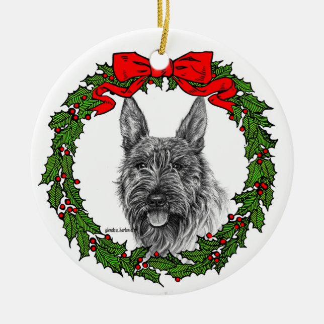 Berger Picard Art by Glenda S. Harlan Julgransprydnad Keramik (Framsidan)