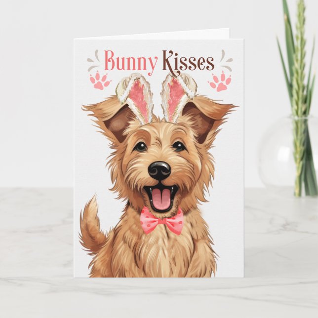 Berger Picard Hund i Bunny Öron för Påsk Helgkort (Framsida)