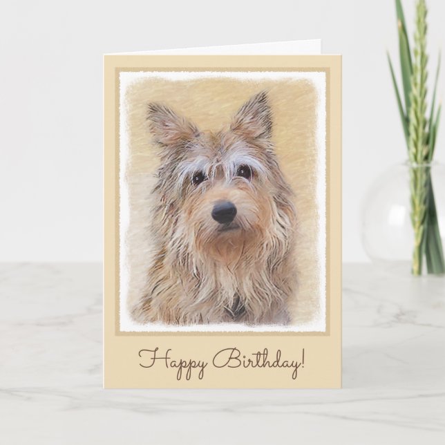 Berger Picard-målning - Cute Original Hund Art Kort (Framsida)
